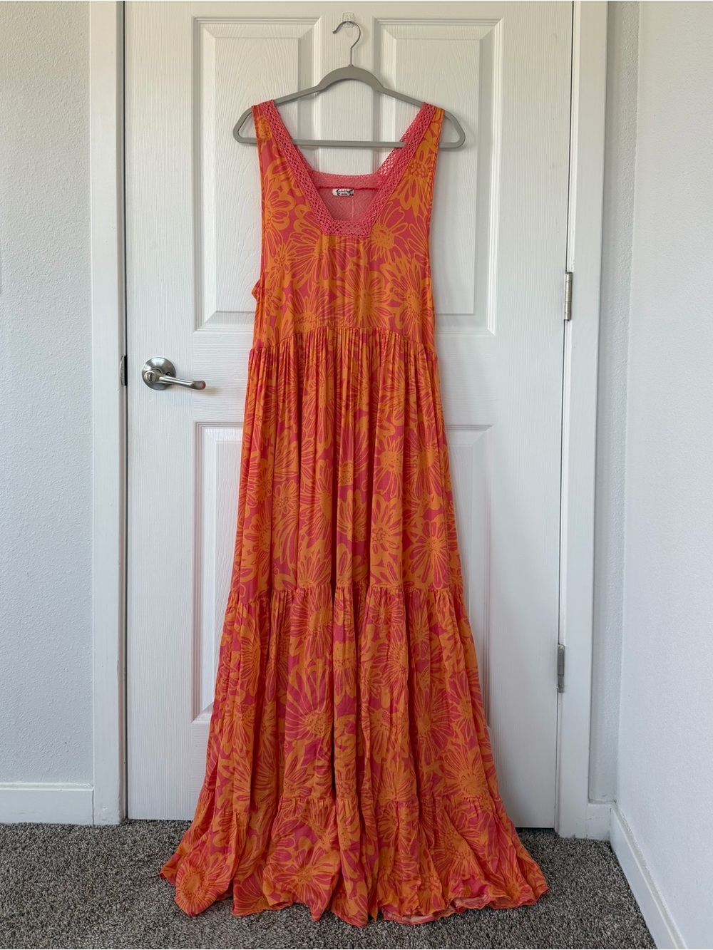 Free People Tiers For You Maxi Slip Dress in Hazy Combo NWT - Picture 3 of 8